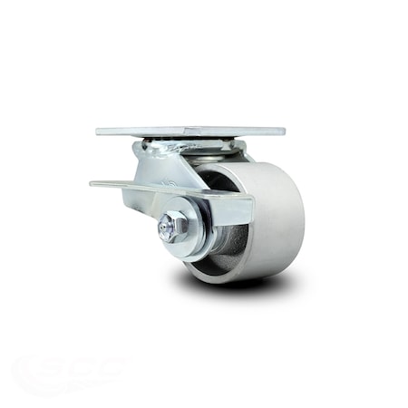 Service Caster 3.25 Inch Semi Steel Swivel Caster with Ball Bearing and Brake SCC-30CS3420-SSB-SLB